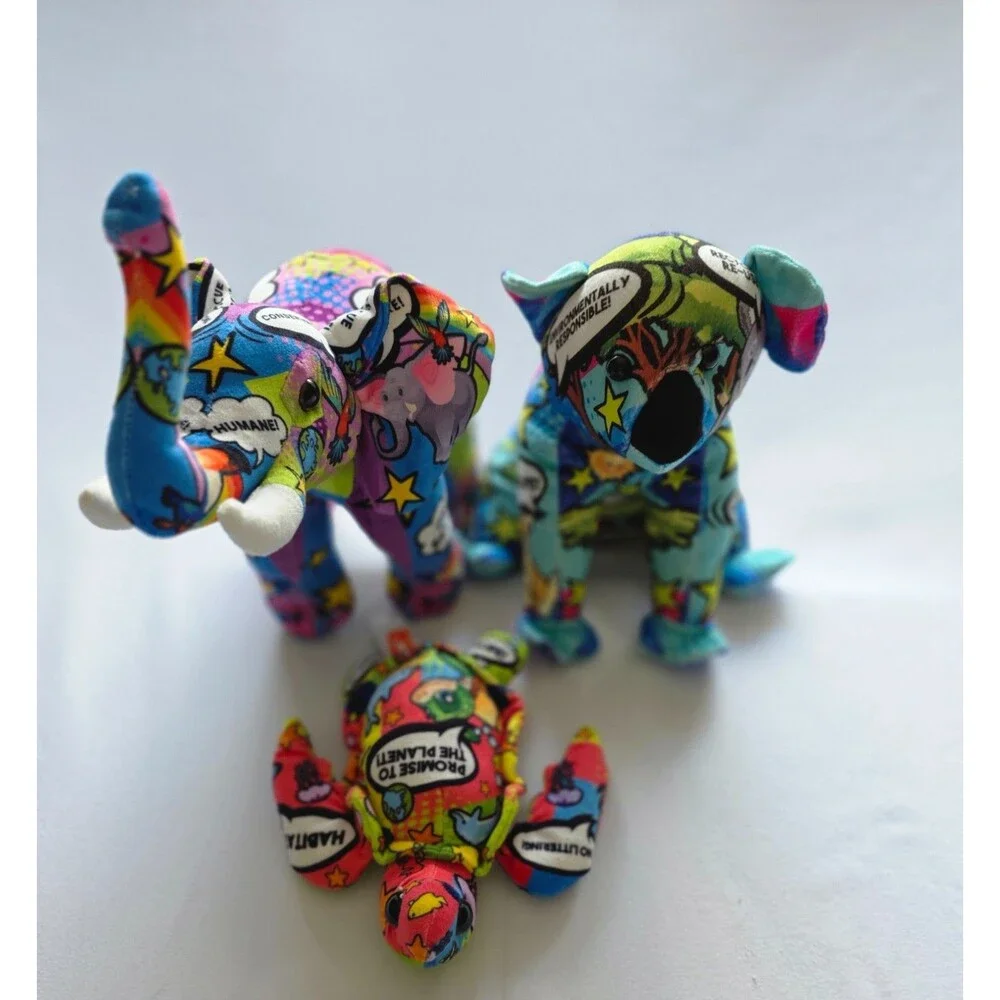 Wild Republic Message From The Planet Plush Lot Elephant Koala Turtle 2022